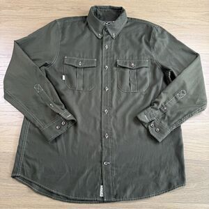 Game Guard Shirt Men Large 1073 Green Long Sleeve Peformance Flannel UPF 50